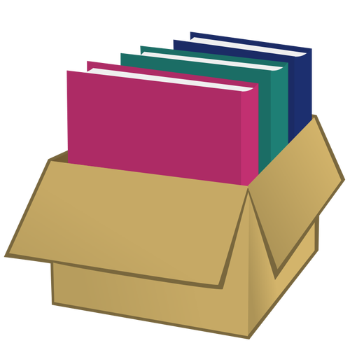 Box With Folders Clipart