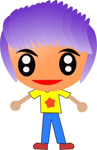 Violet-Haired Girl Clipart