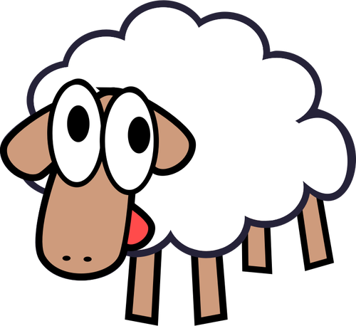 Of Silly White Cartoon Sheep Clipart
