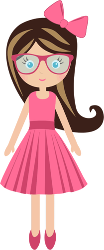 Cartoon Girl With Glasses Clipart