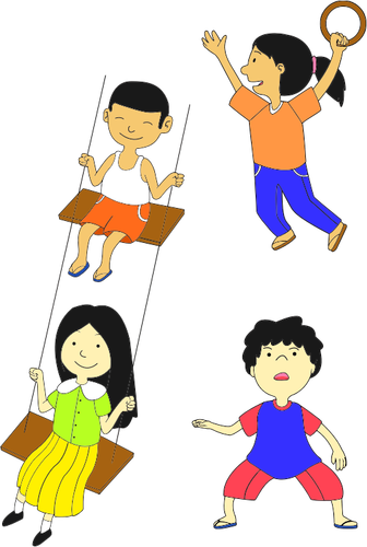 Multicultural Kids Playing Clipart