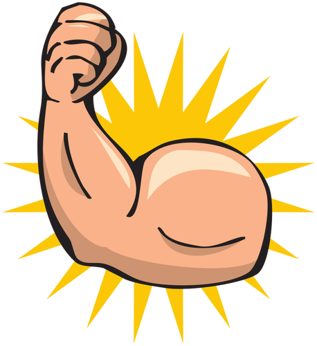 Strong Arm In Cartoon Style Clipart