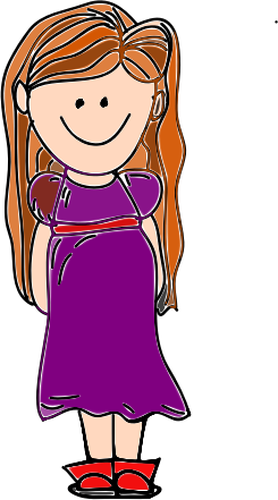 Young Lady With Long Brown Hair Clipart
