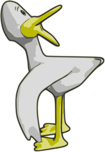 Grey Duck Cartoon Illustration Clipart