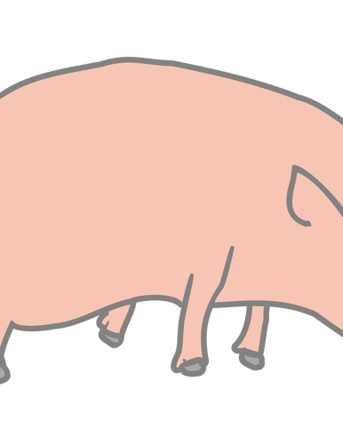 Of Orgami Sculpture Of Pig Clipart