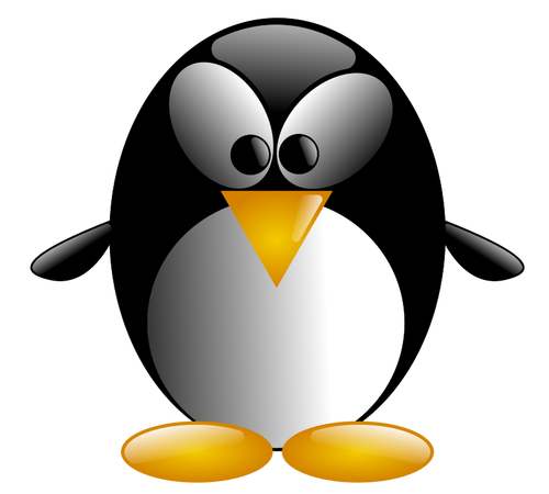 Illustration Of Cartoon Penguin With Big Eyes Clipart