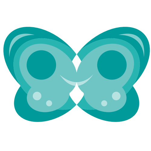 Blue Smile-Shaped Butterfly Clipart