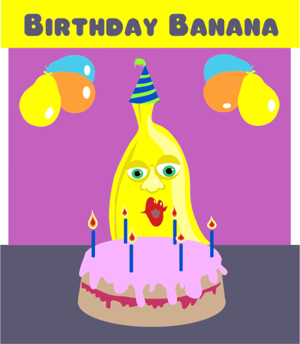 Birthday Banana Clipart