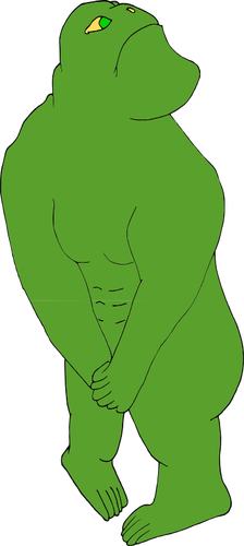Green Shy Monster Clipart