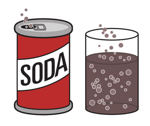 Soda Can And A Glass Clipart
