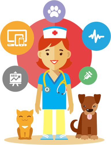 Veterinarian With Animals Clipart