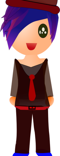 Kid With Violet Hair Clipart