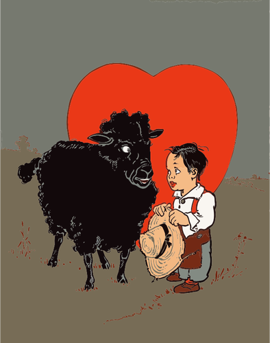 Black Sheep And Kid Clipart