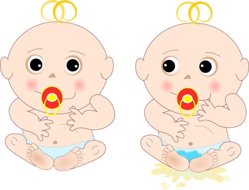 Cartoon Twin Babies Clipart