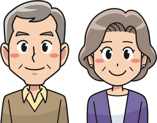 Elderly Cartoon Couple Clipart