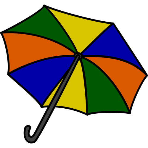 Multicolored Of An Umbrella Clipart
