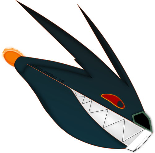 Rocket Shark Cartoon Clipart