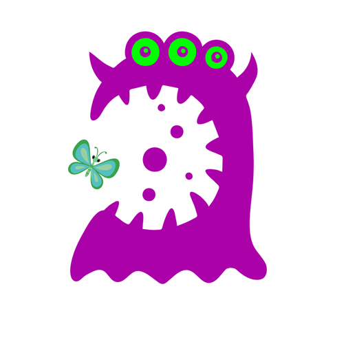Cartoon Purple Monster Clipart