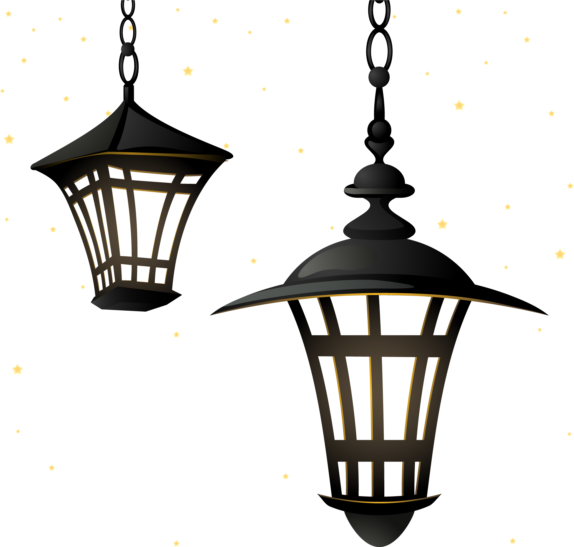 Vector Street Light Lamp Chandelier Lighting Retro Clipart