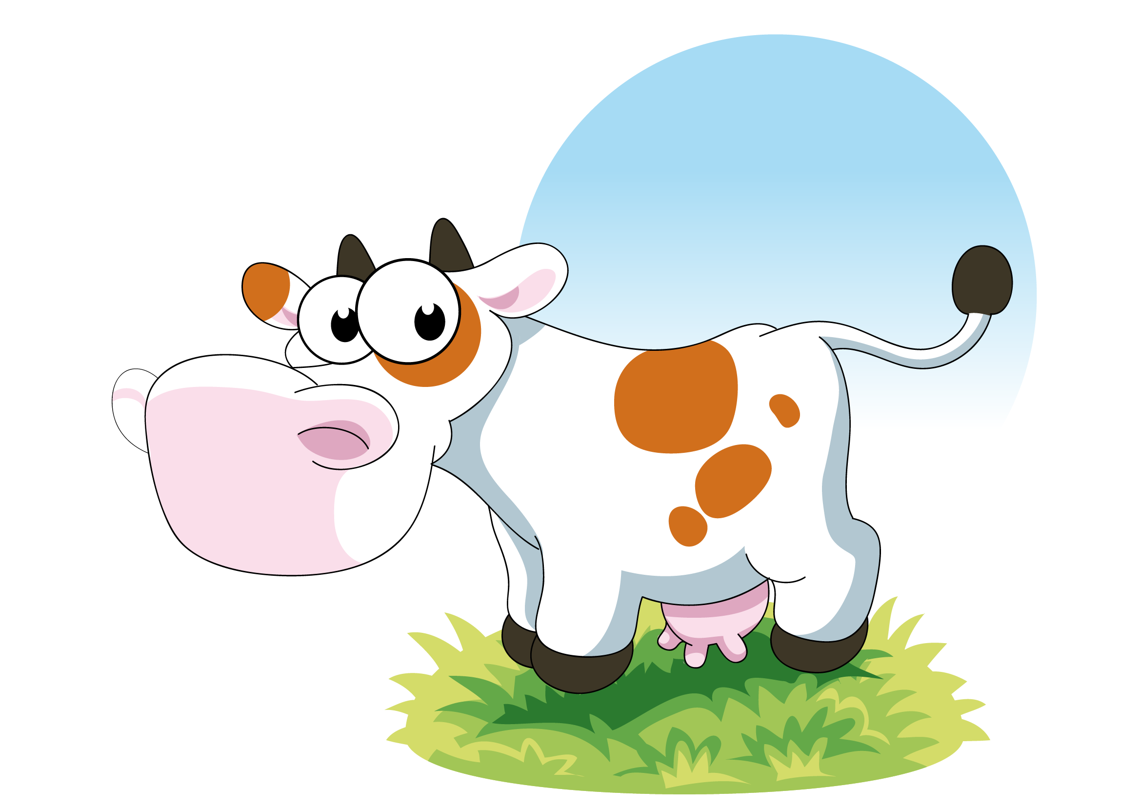 Cute Vector Cartoon Cow Cattle Free HD Image Clipart