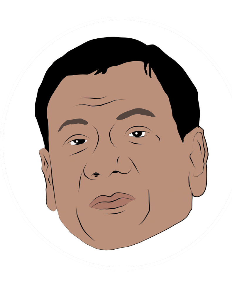 Head Philippines Cheek Duterte Face Rodrigo Cartoon Clipart