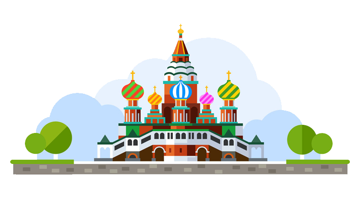 Basils Moscow Illustration Saint Cathedral Cartoon Stock Clipart