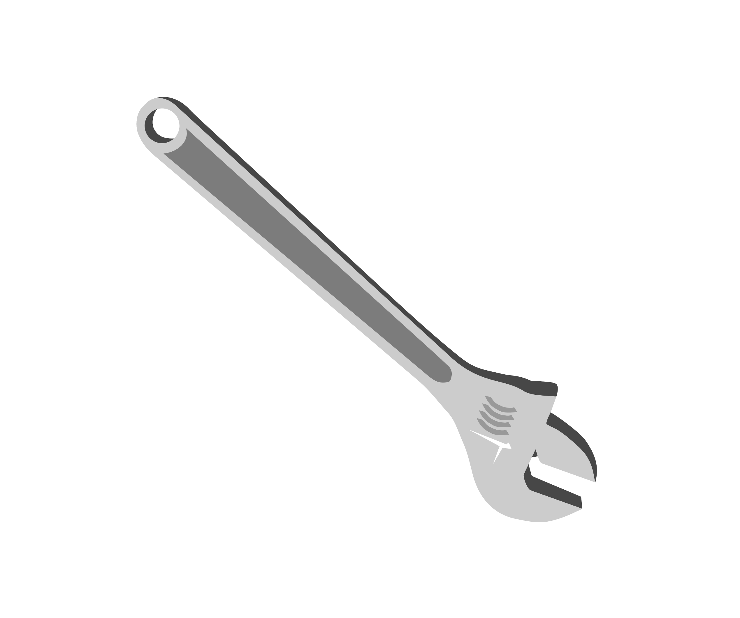 Tool Drawing Wrench Spanner Cartoon Silver Clipart