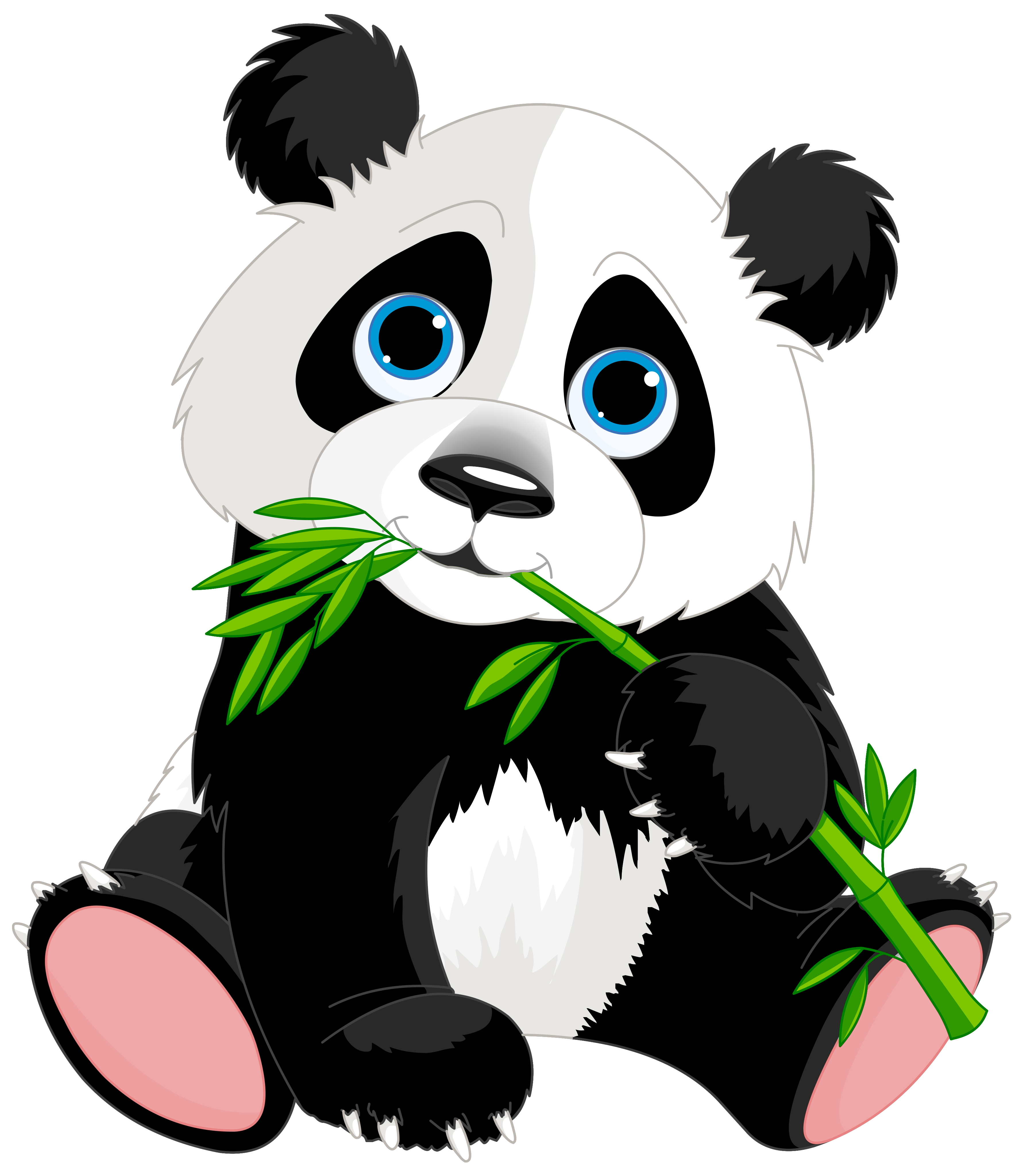 Cute Giant Cartoon Illustrations Panda Red Clipart