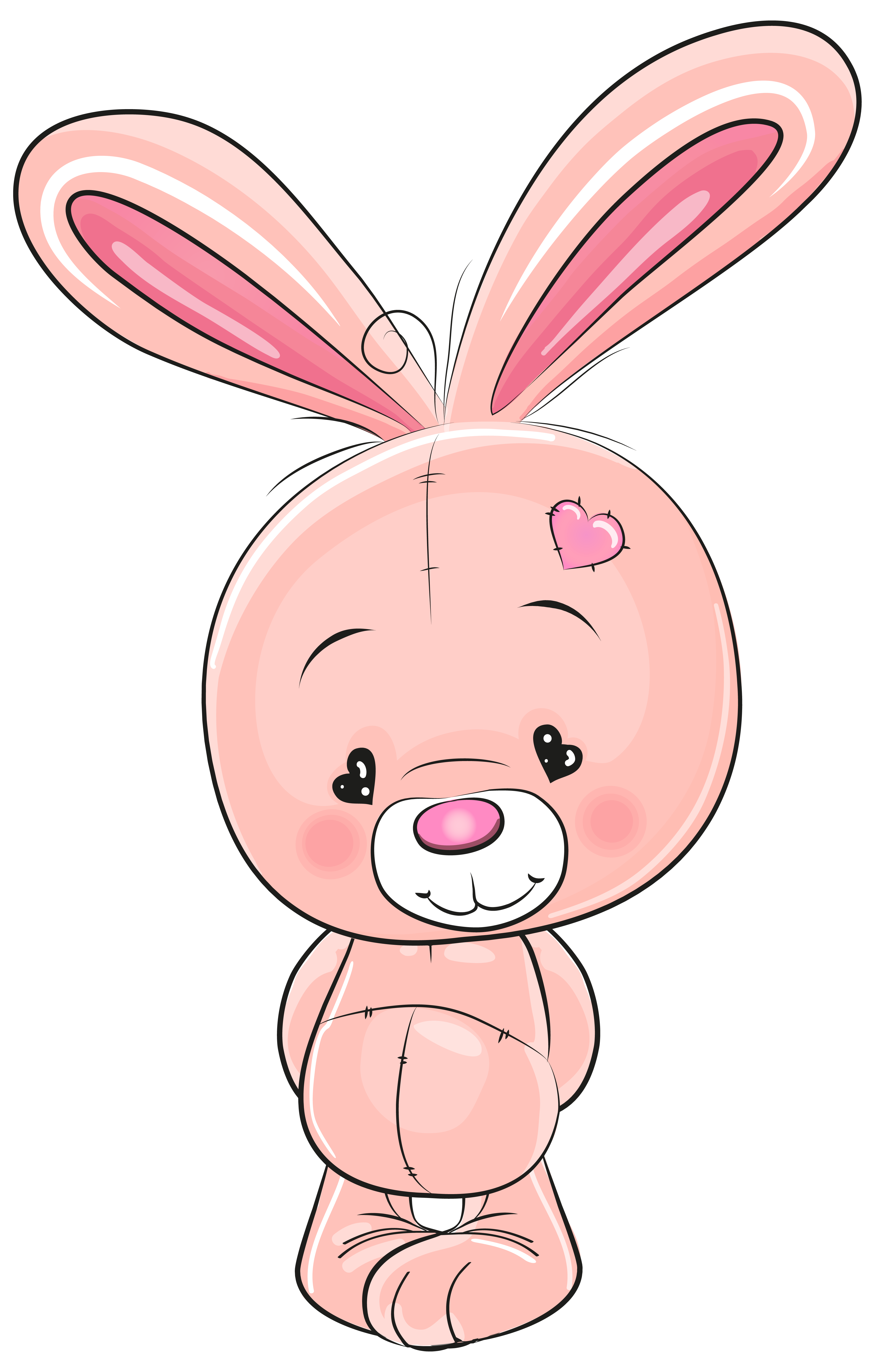 Pink Cute Cartoon Rabbit Drawing Bunny Clipart