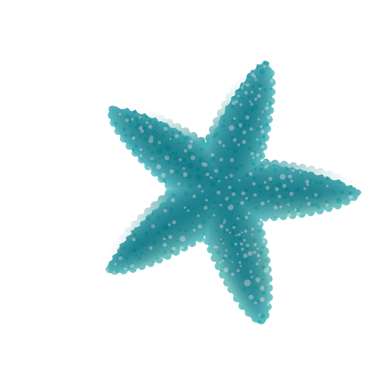 Blue Starfish Deep Ocean Decoration Vector Sea Clipart