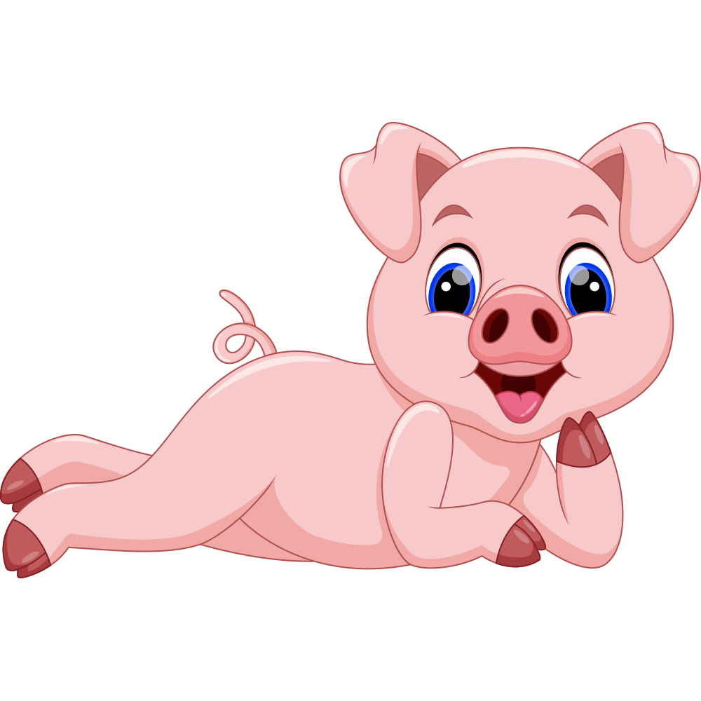 Happy Domestic Cartoon Illustration Pig HQ Image Free PNG Clipart