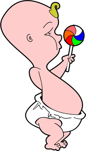 Baby With Lollipop Clipart