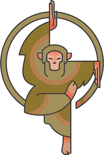 Stylized Cartoon Monkey Clipart