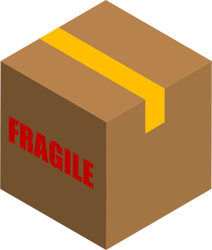 Of Box With Fragile Items Clipart