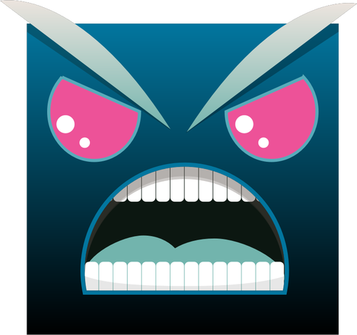 Of Angry Square With Face Clipart