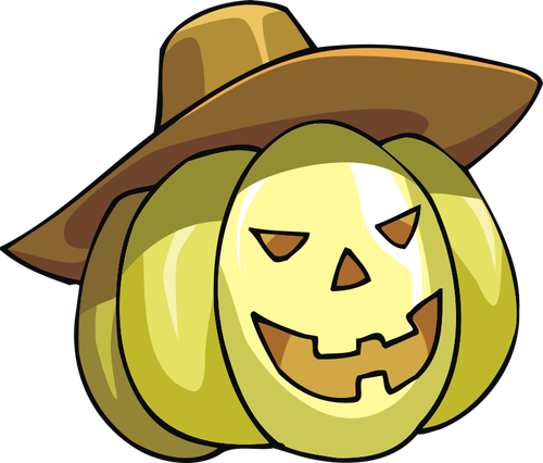 Of Cartoon Halloween Pumpkin With Hat Clipart