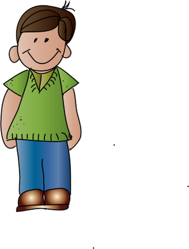 Of Diligent Smiling Boy Clipart
