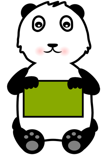 Panda Holding A Sign Clipart
