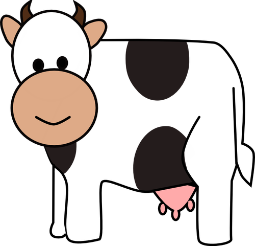 Color Cartoon Cow Clipart
