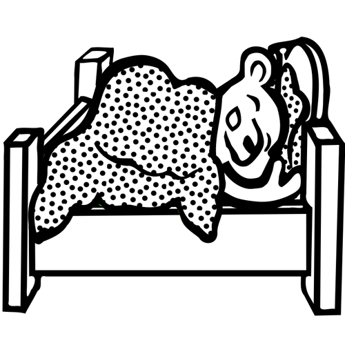 Bear Sleeping In A Bed Clipart
