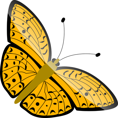 Of Orange Flying Butterfly Clipart