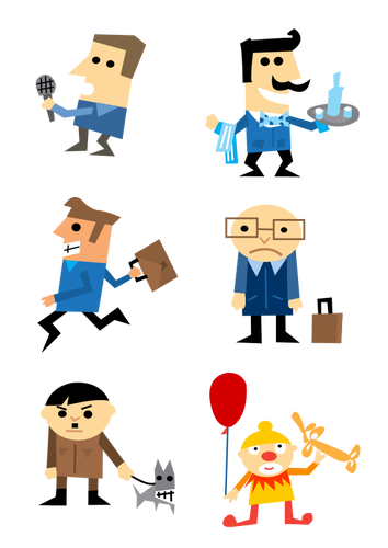 Cartoon Character Icons Set Clipart