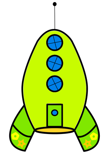 Fast Green Rocket Clipart