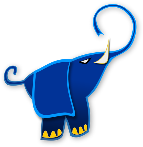 Blue Abstract Elephant Clipart
