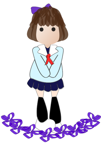 Cartoon School Girl Clipart