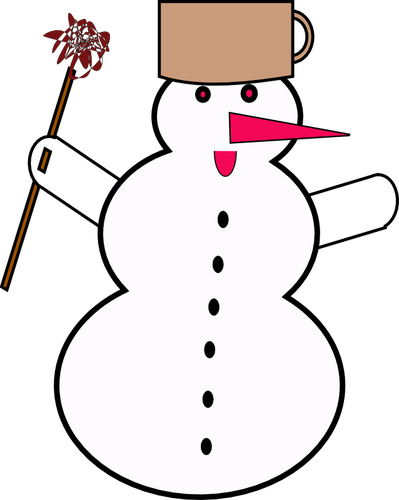 Snowman With Pink Nose Clipart