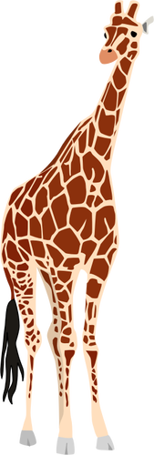 Of Giraffe With Black Tail Clipart