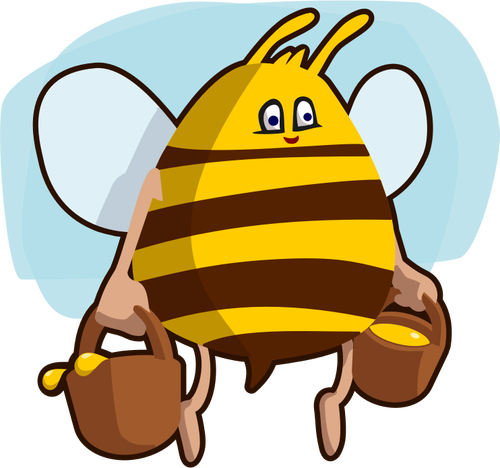 Cartoon Bee Carrying Honey Clipart