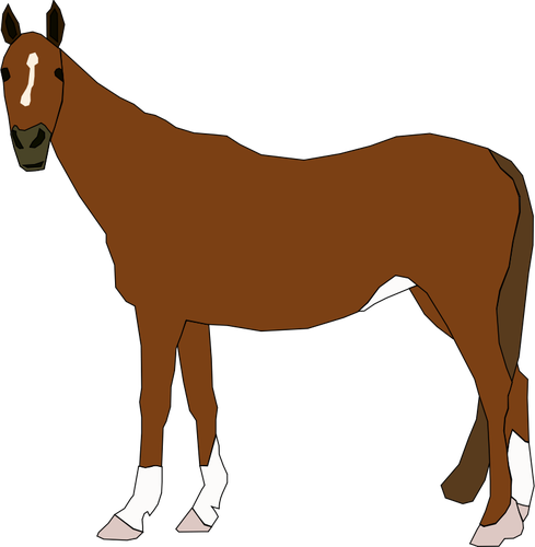 Of Brown Horse Standing Clipart