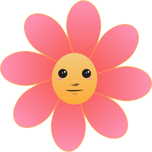 Illustration Of Smiling Flower Clipart